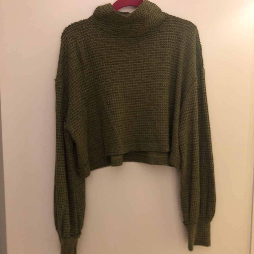 Free People Cropped Mock Neck Sweater